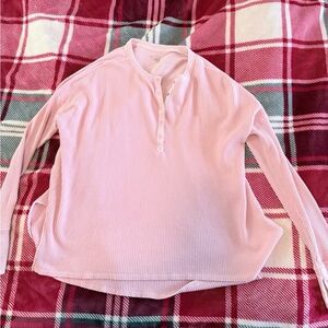 Aerie Waffle Long Sleeve Henley Shirt